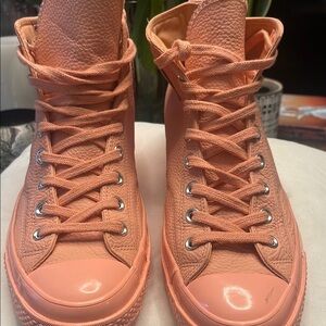 Converse Pink High-Top Leather Sneakers